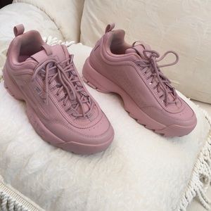 Fila Disrupter athletic shoes in deep pink